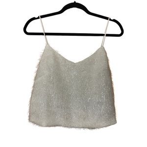 Forever 21 Metallic Cream Crop Top